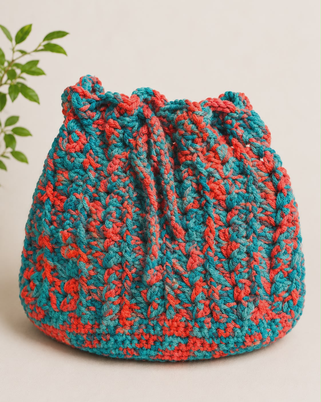 Seaside Bloom crochet pouch