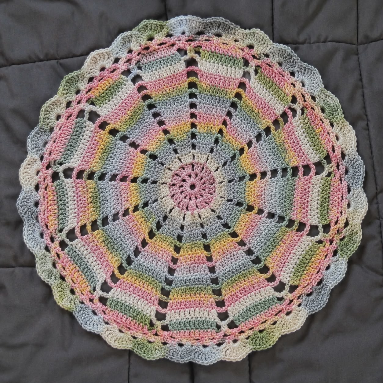 Pastel Dreams Round crochet rug
