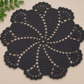Midnight round crochet rug