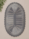 Handmade crochet oval doily